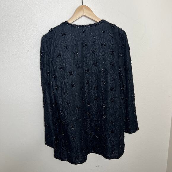 Cervelle Vintage Black Beaded Evening Pant Suit Small - Picture 4 of 13